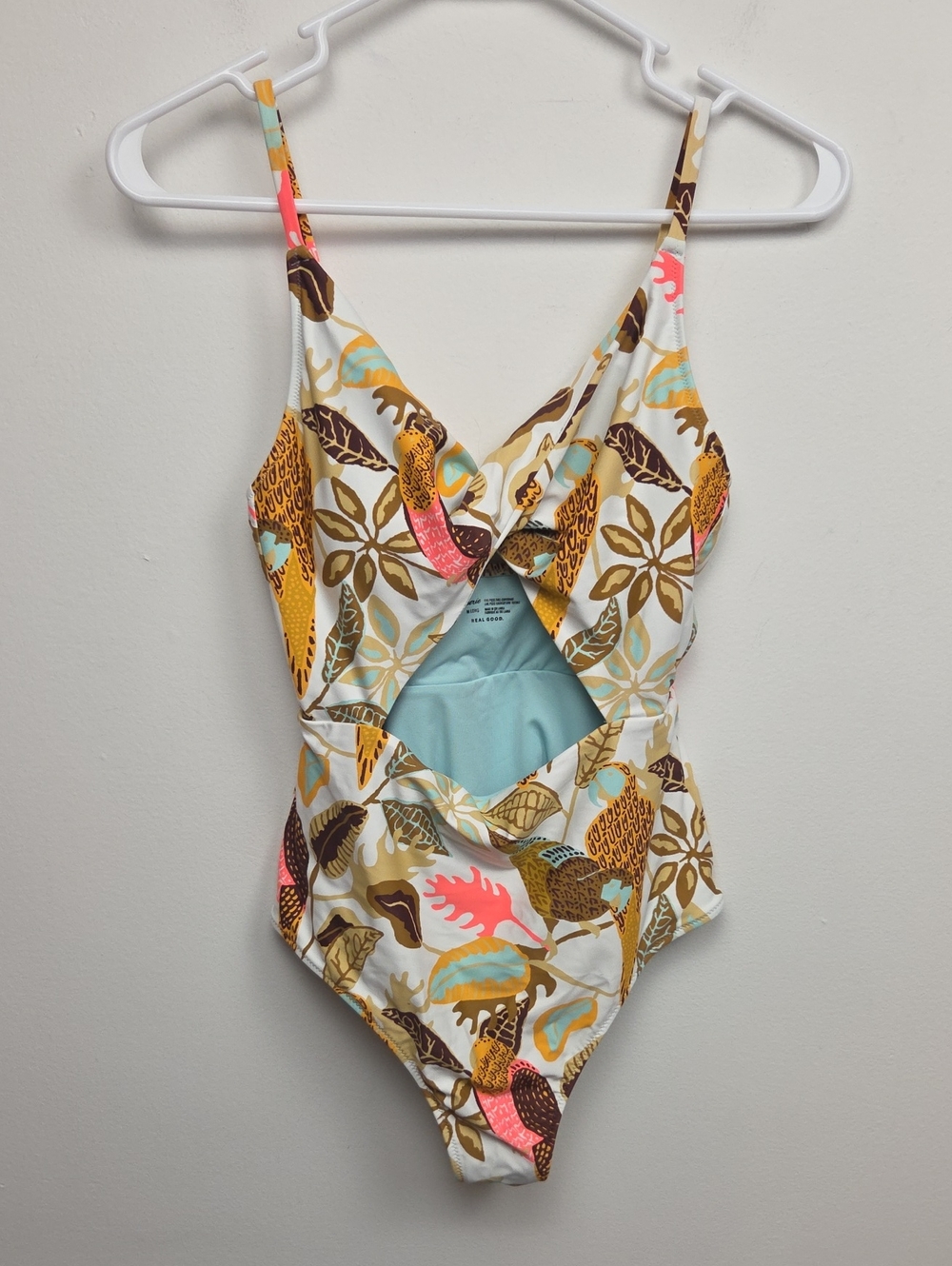 Aerie Women's One Piece Twist Front Tropical Swimsuit Summer Beach Swim Vacation